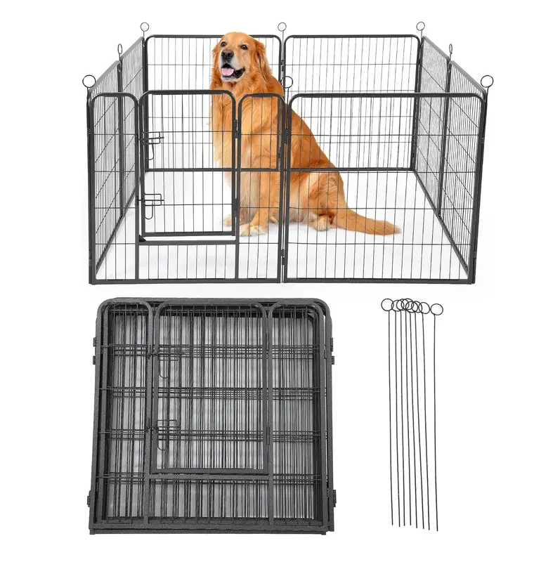 Garvee Outdoor Dog Playpen, 40H Heavy Duty Metal Pet Exercise Pen, Metal Dog Fence with Gate, Pet Fence for Large/Small Dogs...
