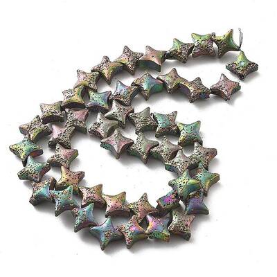 Electroplated Natural Lava Rock Beads Strands