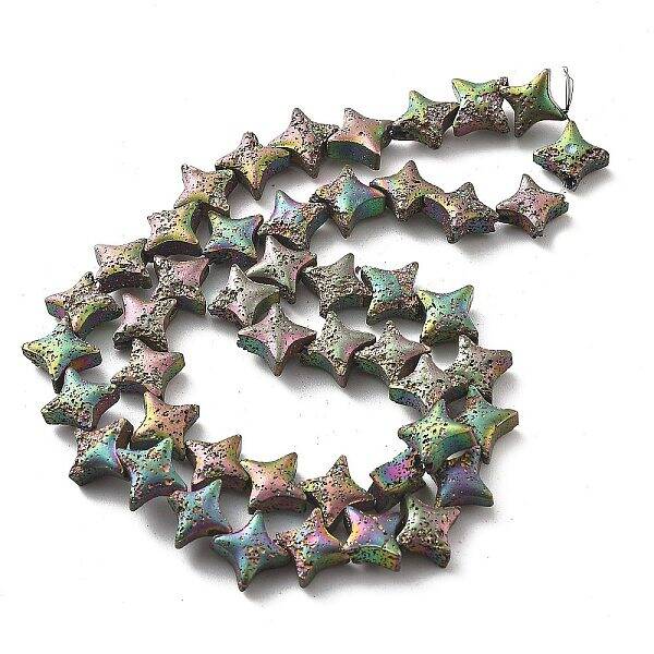 Electroplated Natural Lava Rock Beads Strands