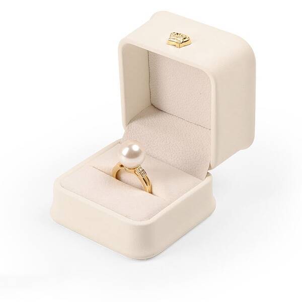 Crown Square PU Leather Ring Jewelry Box