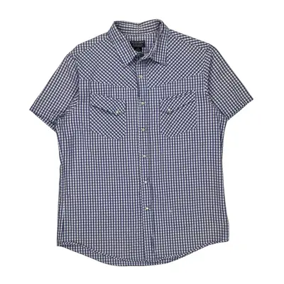 Ralph Lauren Checked Short Sleeve Shirt - Large Purple Cotton