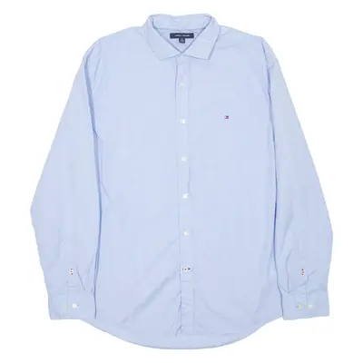 TOMMY HILFIGER Mens Shirt Blue Check Long Sleeve XL