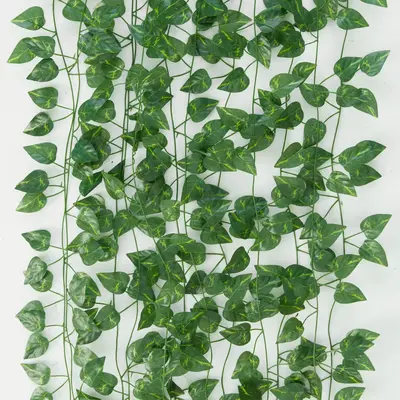 Artificial Ivy Garland Leaf Vine, 12pcs Hanging Green Leaves Fake Plant, Vine for Room Wedding Party Garden Wall Outdoor Gree...