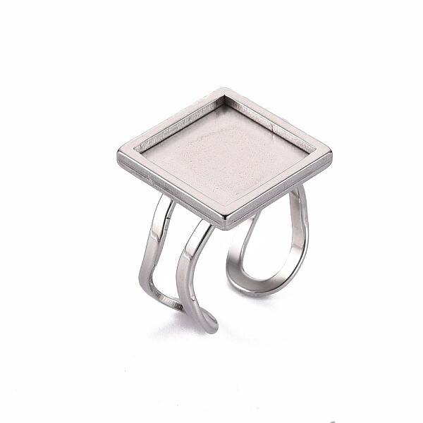 Non-Tarnish 201 Stainless Steel Cuff Pad Ring Settings