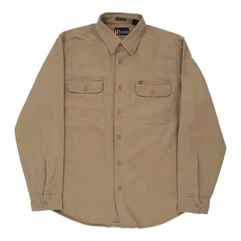 Nautica Shirt - Large Beige Cotton