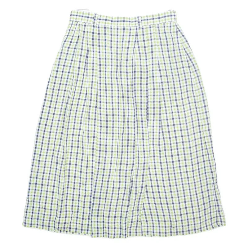 WALBUSCH Womens A-Line Skirt Green Midi Gingham UK 16