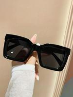 1 Pair Summer Square Frame Glasses, New Personality Travel Accessories for Women & Men, Lightweight and Durable Outdoor Glass...
