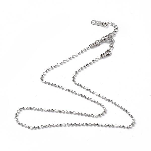 Non-Tarnish 304 Stainless Steel Ball Chain Necklace for Men Women