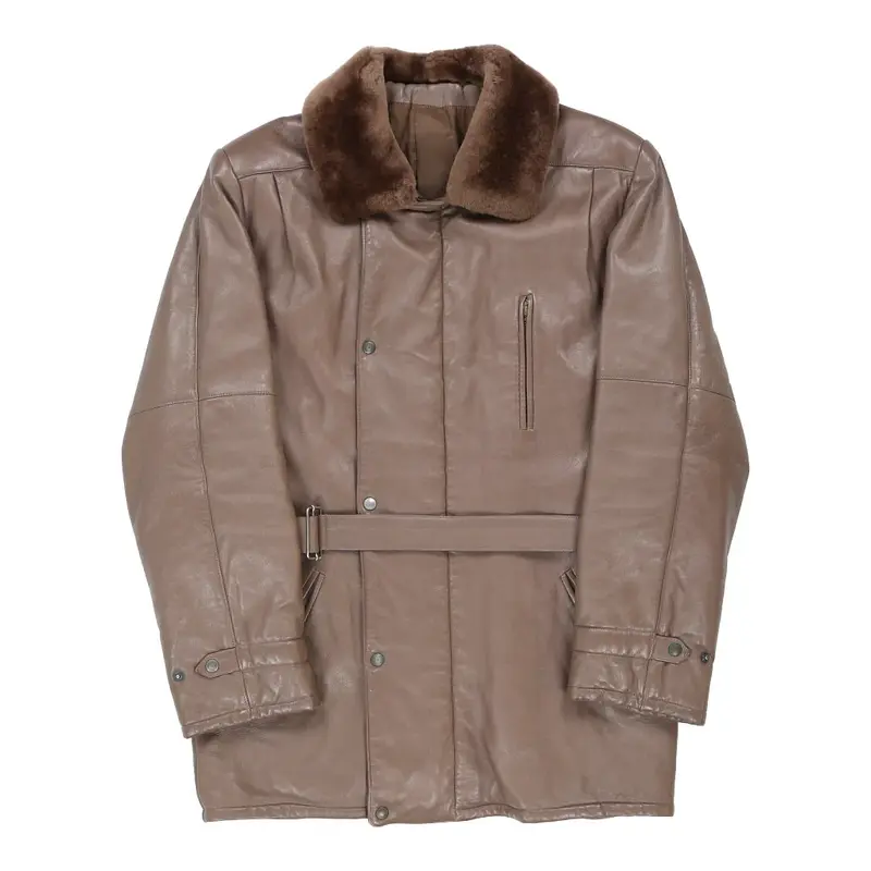 Unbranded Leather Jacket - Large Brown Faux Leather
