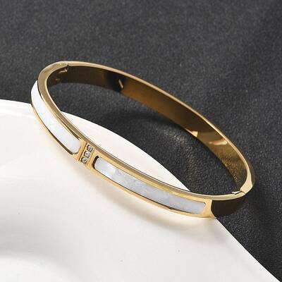 304 Stainless Steel Rhinestone Bangles for Women