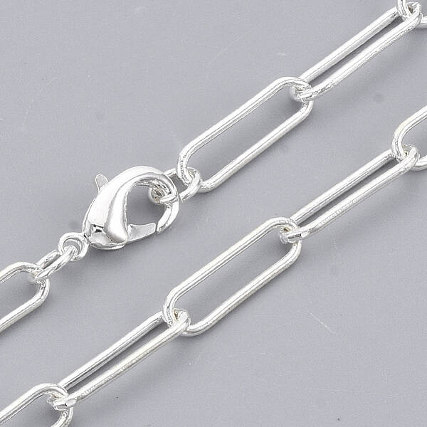 Brass Round Oval Paperclip Chain Necklace Making