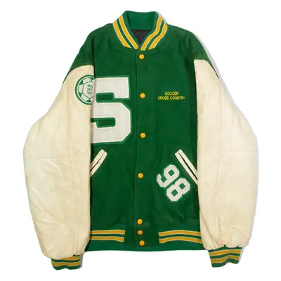 SENECA IRISH Soccer Cross Country Mens Varsity Jacket Green 90s USA XL