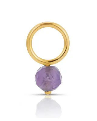 Fine February Amethyst | Metal Color: Solid Gold