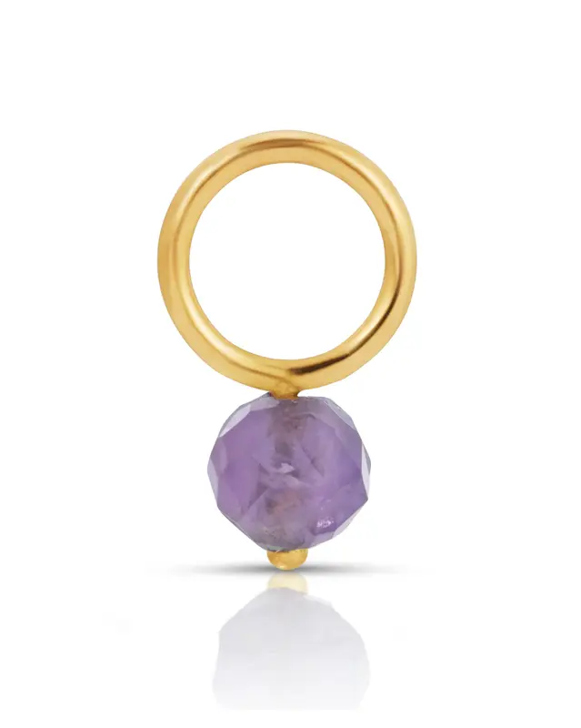 Fine February Amethyst | Metal Color: Solid Gold