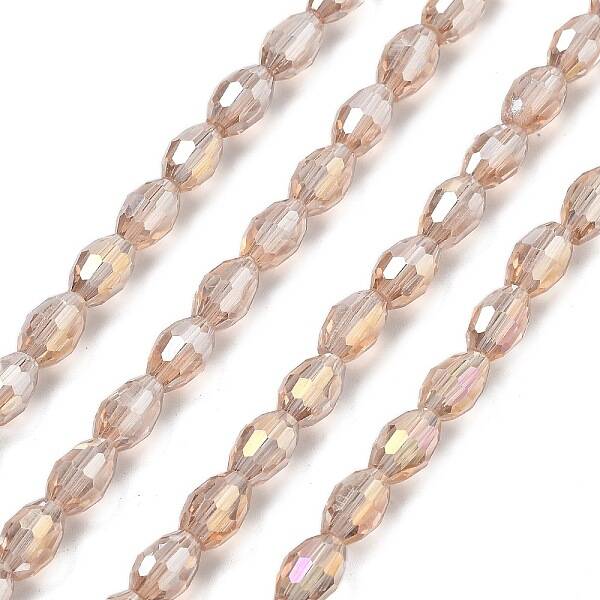 Transparent Electroplate Glass Beads Strands
