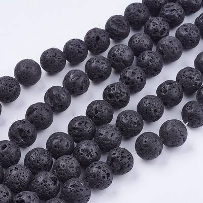 Natural Lava Rock Stone Bead Strands