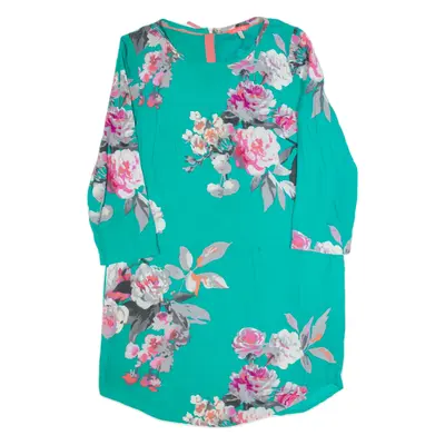 JOULES Womens Shift Dress Blue Floral Long Sleeve Knee Length UK 12