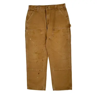 Carhartt Double Knee Dungarees - 34W 29L Brown Cotton | Size: 34″ waist
