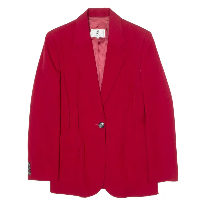 OLIVER Womens Blazer Jacket Red Wool UK 14