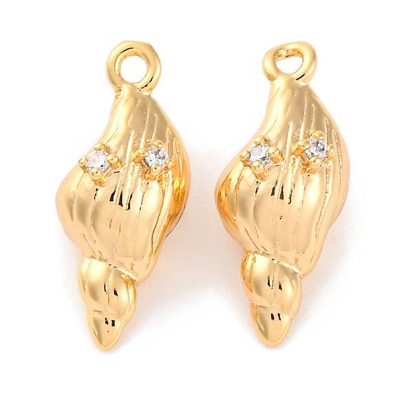 Brass Pendants With Clear Cubic Zirconia
