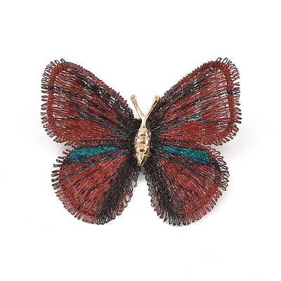 Butterfly Alloy Polyester Brooches for Backpack Clothes