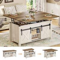 SEDETA Lift Top Coffee Table, 4 in 1 Multi-Function Convertible Coffee Tables with Storage and Hidden Compartment, Farmhouse ...