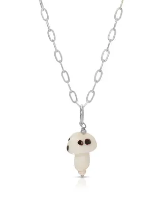 Pliz Necklace | Color: White | Metal Color: Silver
