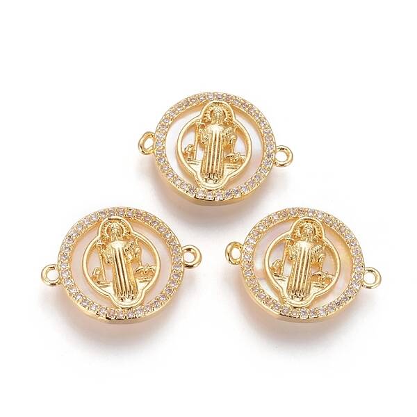 Brass Micro Pave Cubic Zirconia Links connectors