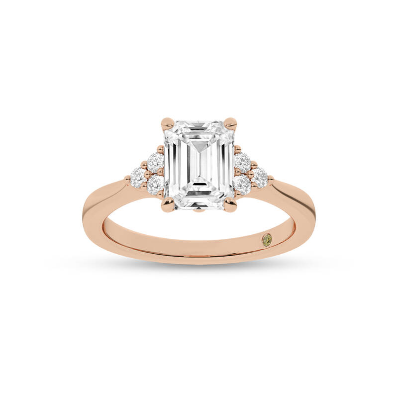 Eldra Illusion Trilliant Emerald Cut Lab Grown Diamond Engagement Ring | 18K Rose Gold 4 1/3 CT. TW.