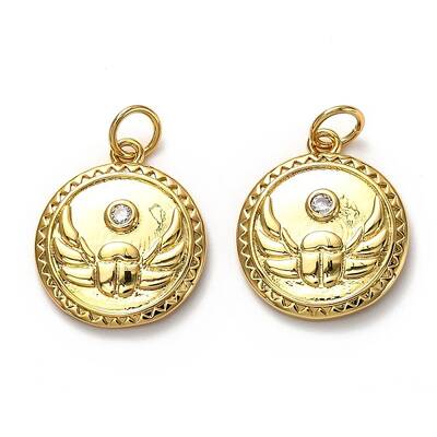 Brass Micro Pave Clear Cubic Zirconia Pendants