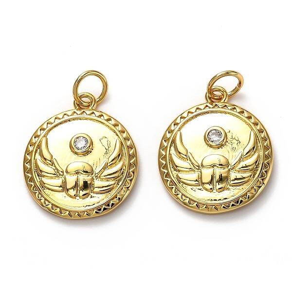 Brass Micro Pave Clear Cubic Zirconia Pendants