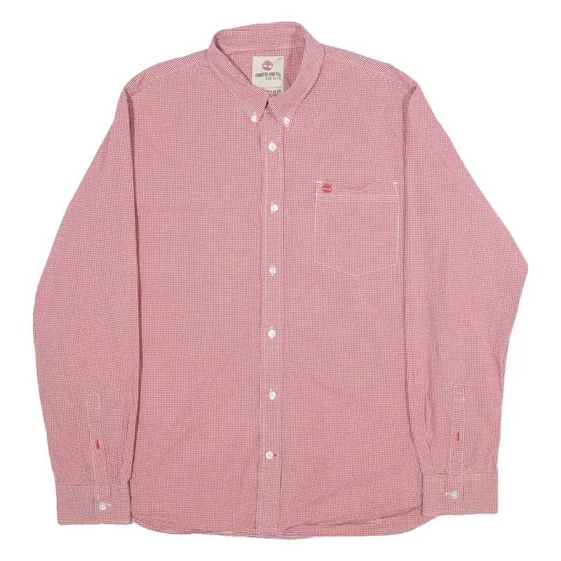TIMBERLAND Regular Fit Mens Shirt Red Long Sleeve XL