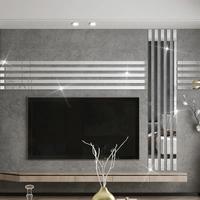 Striped Mirror Wall Sticker, 10pcs/set Self Adhesive Wall Decal, Removable Acrylic Mirror Sticker for Home Decor, Room Decor ...