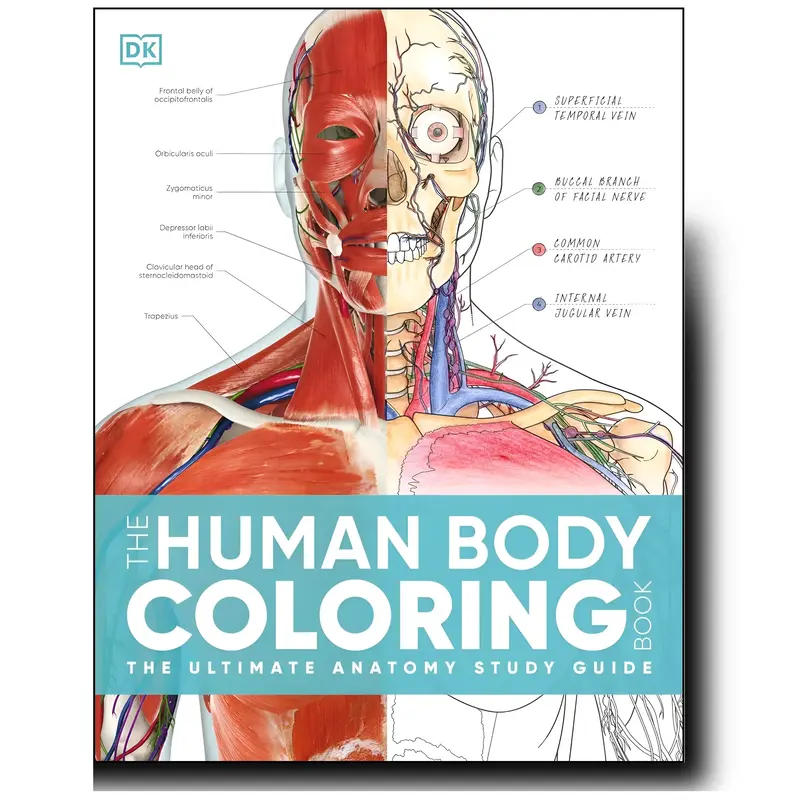 The Human Body Coloring Book: The Ultimate Anatomy Study Guide, Second Edition paperback book stress-free coloring unique gif...
