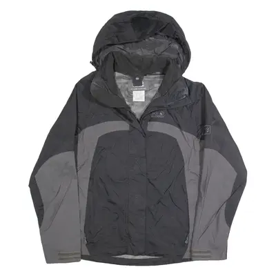 JACK WOLFSKIN Womens Rain Jacket Grey Hooded UK 8