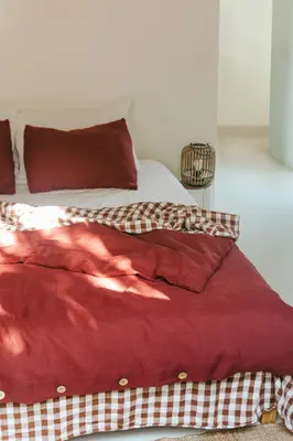 Linen duvet cover in Terracotta | Size: AU/NZ Double
