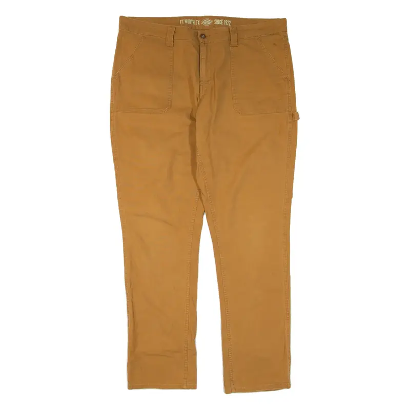 DICKIES Carpenter Workwear Womens Trousers Brown Slim Straight W38 L31