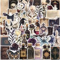 Skull & Bottle Pattern Sticker, 50pcs/set Cartoon Decorative Sticker, Creative Decals for Water Bottle, Laptop, Phone Case, J...