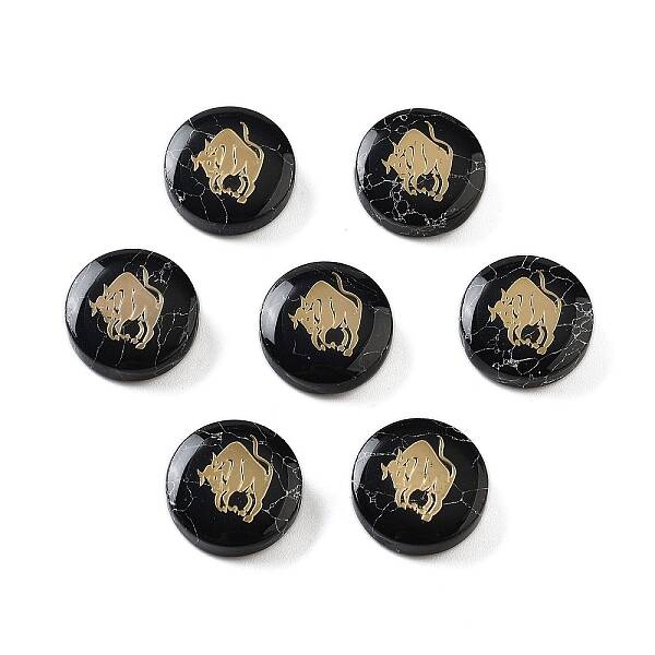 Dyed Black Synthetic Turquoise Beads