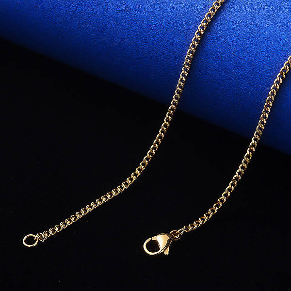 PVD Vacuum Plating 304 Stainless Steel Curb Chain Necklace