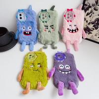 Monster Design Plush Phone Case, 1 Count Decorative Phone Protective Cover, Shockproof Phone Cases Compatible with iPhone 1...