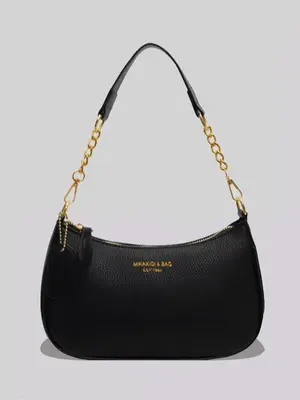 Women's Elegant Letters Print Shoulder Bag, Trendy Chain Decor Adjustable Crossbody Bag, Fashionable Shoulder Bag for Daily U...