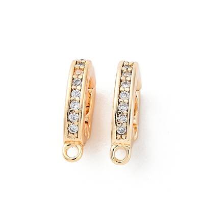 Brass Micro Pave Cubic Zirconia Fold Over Clasps