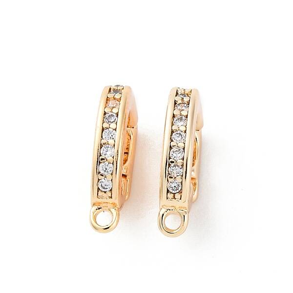 Brass Micro Pave Cubic Zirconia Fold Over Clasps