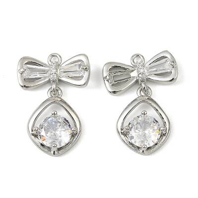 Brass Micro Pave Cubic Zirconia Pendants