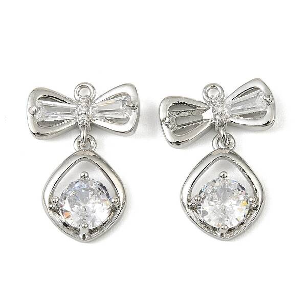 Brass Micro Pave Cubic Zirconia Pendants
