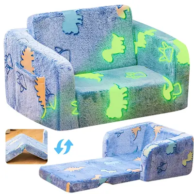 Lamerge Modular Play Couch - Glow in the Dark Play Couch for Kids Cloud Couch, Soft & Comfy, Adjustable Backrest, Suitable fo...