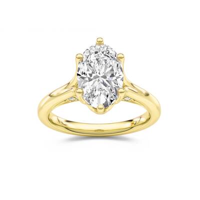 Alina Oval Lab Grown Diamond Engagement Ring | 18K Yellow Gold 3 1/10 CT. TW.