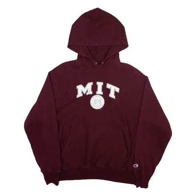 CHAMPION MIT Mens Maroon Hoodie USA M