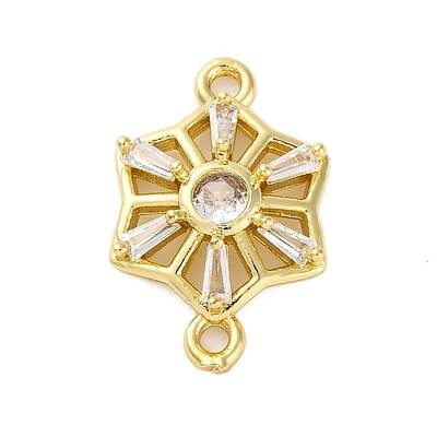 Brass Clear Cubic Zirconia Connector Charms/Links